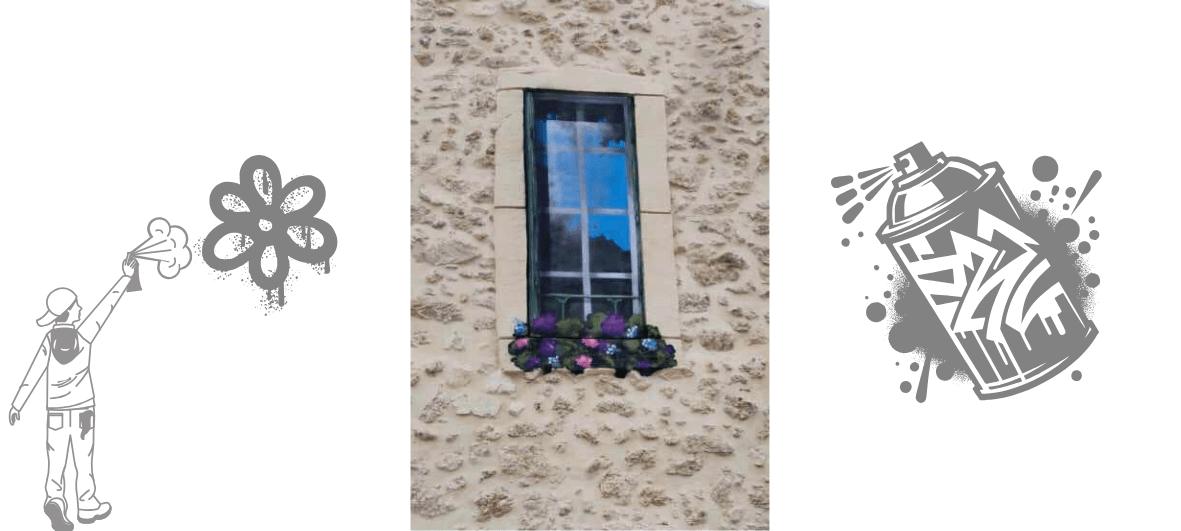 Un trompe l'œil place Paliseul à Sauvian