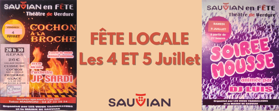 Fête locale du 4 et 5 Juillet de Sauvian !