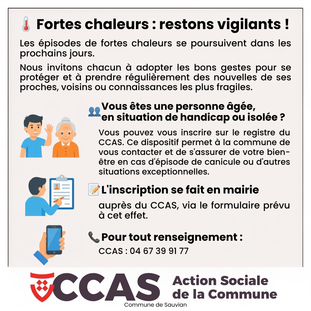 Fortes chaleurs : restons vigilants !