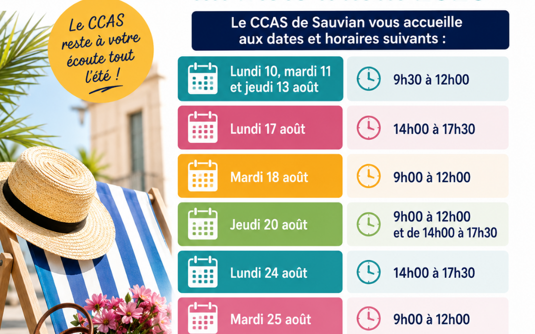 CCAS | Permanences du mois d&rsquo;août 2026