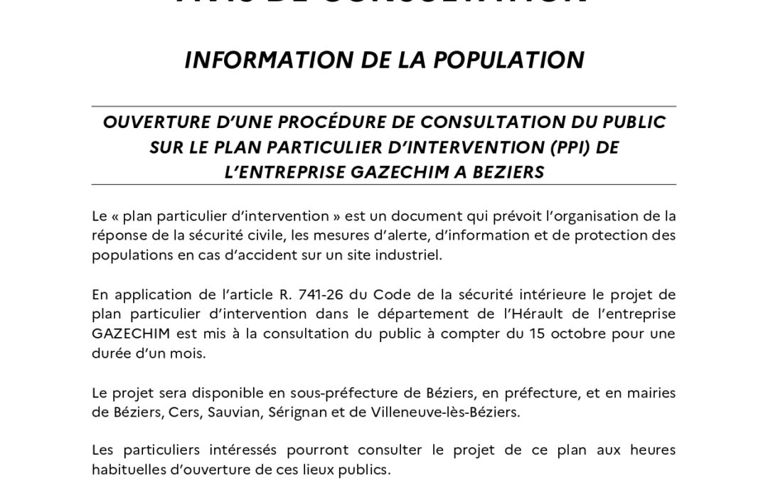CONSULTATION DU PUBLIC